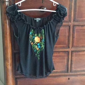 Black sheer Bebe top small